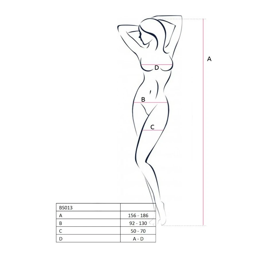 PASSION - WOMAN BS013 SCHWARZER BODYSTOCKING, EINE GRÖSSE